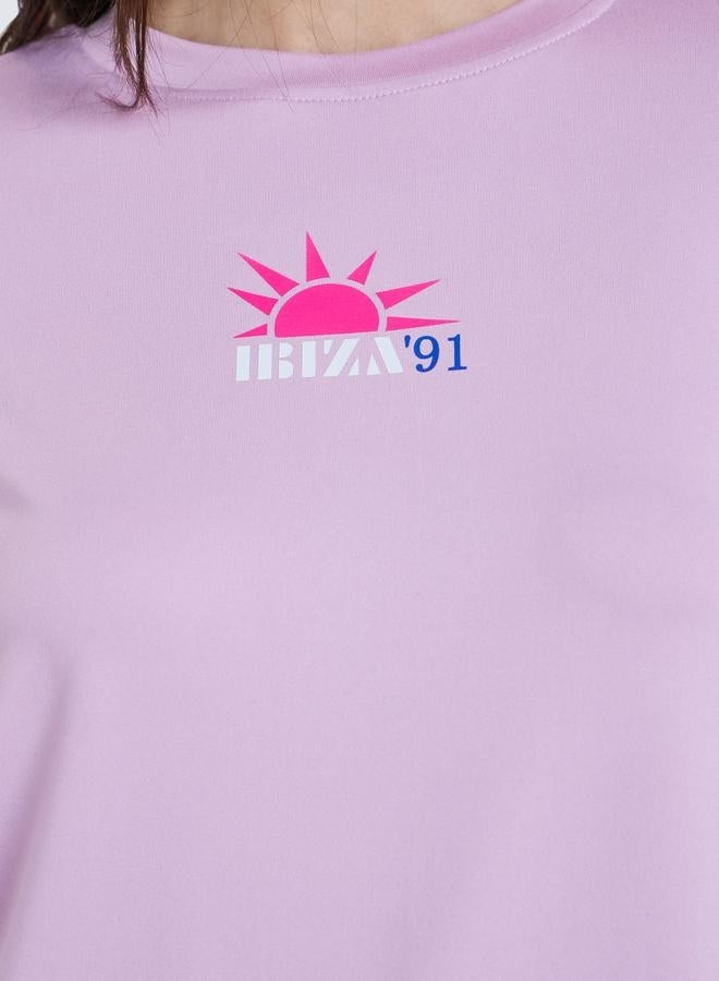 ستايلي تيشيرت بطبعة جرافيك وقصة عادية - Image 3